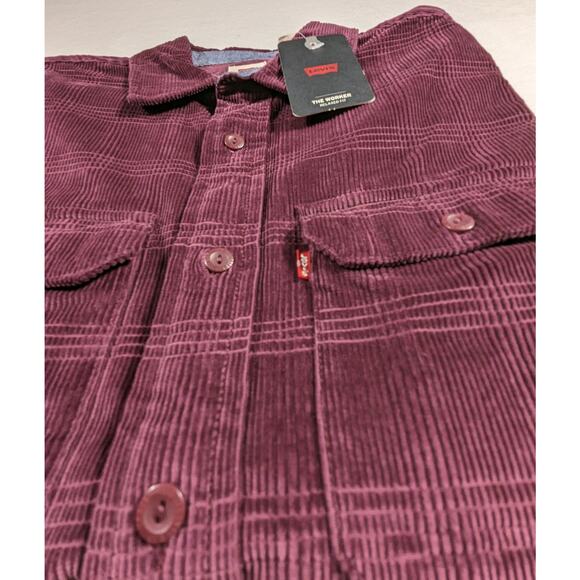 Levis Button-Up Shirt Men Small Fig Purple Country Western Cowboy Worker $65 NWT - Picture 6 of 11